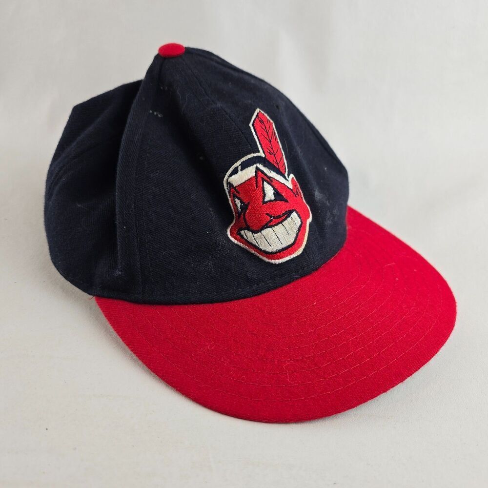 Cleveland Indians Hat New Era 59FIFTY Diamond Collection Chief Wahoo 7 1/8 VTG